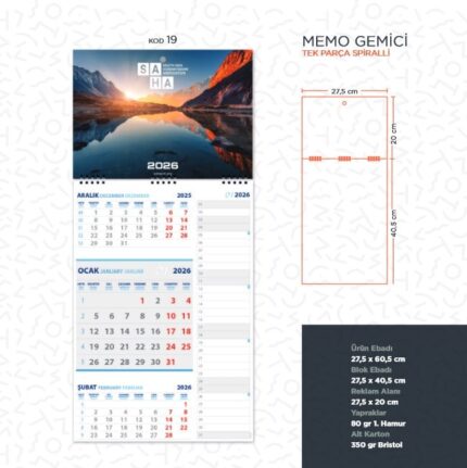 Promosyon Promosyon Masa Takvimi Gemici Takvimi   Kod:19 Gemici Takvimi – Kod:19