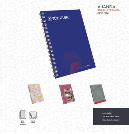 Promosyon Spiralli Ajanda 2027 Spiralli Taslama Ajanda   e104 e104 incele
