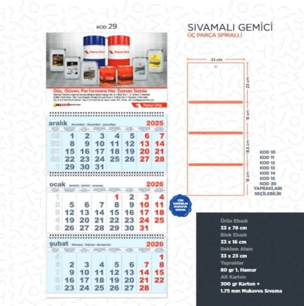 Urunleri Sıvamalı Gemici Takvimi Kod:129