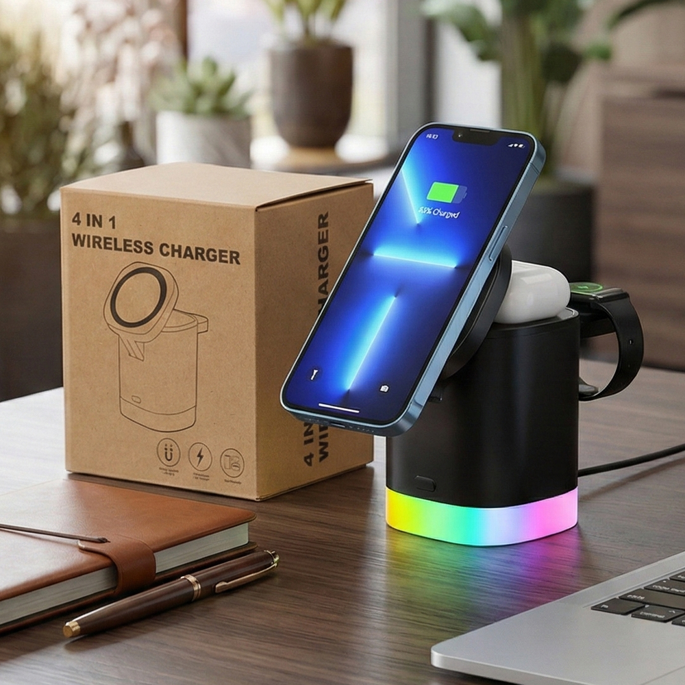 Teknolojik Ürünler Kablosuz Şarj Standı (Telefon, Saat, Kulaklık) G6 W35